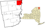 Clinton County New York incorporated and unincorporated areas Champlain highlighted